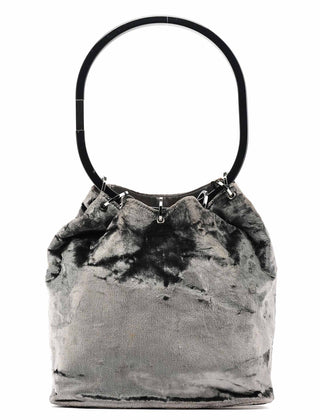Gucci 1999 Grey Velvet Loop Shoulder Bag