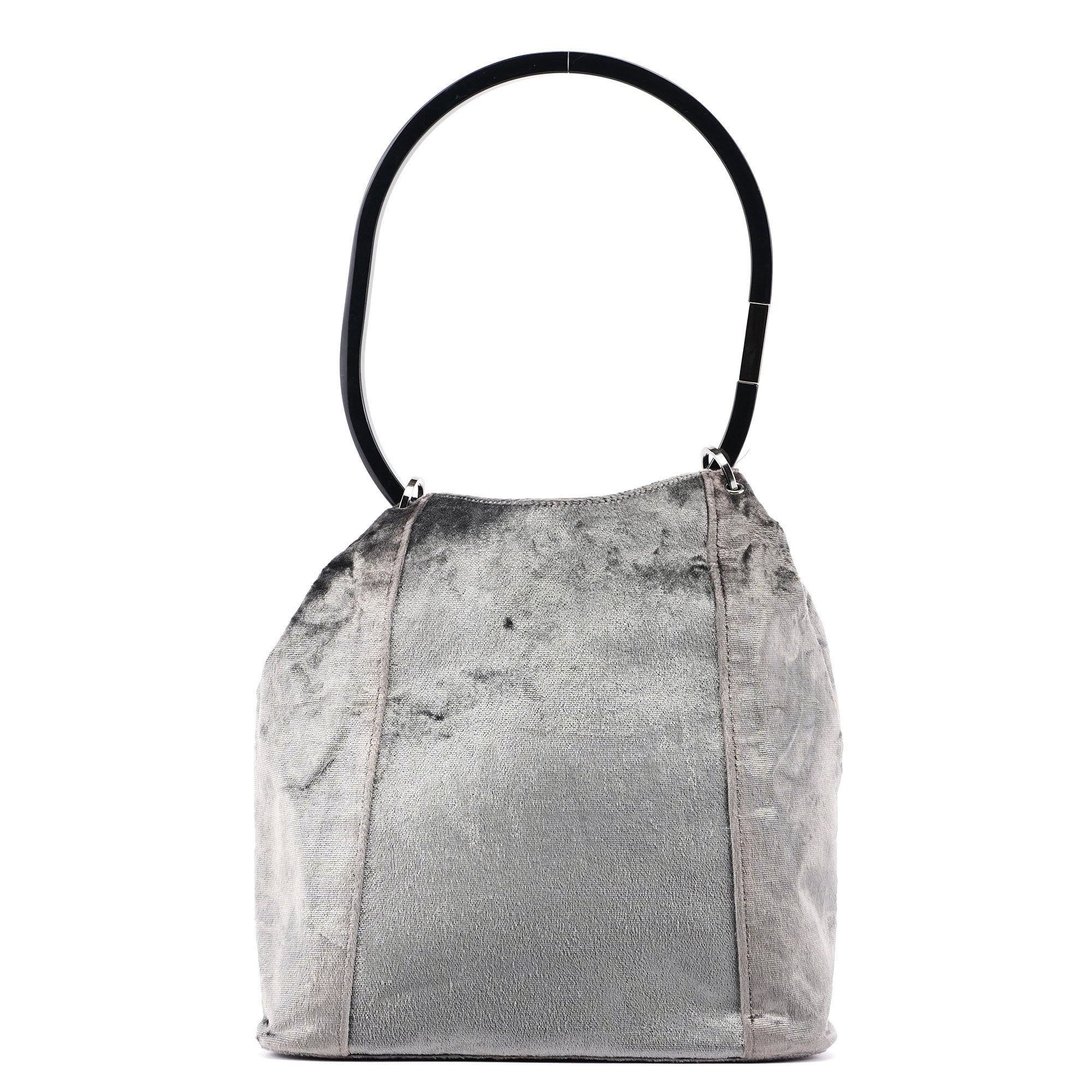 Gucci 1999 Grey Velvet Ring Bag