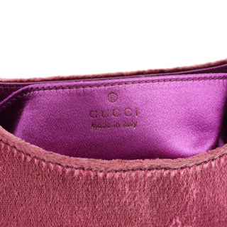 Gucci 1999 Pink Velvet Bamboo Shoulder Bag