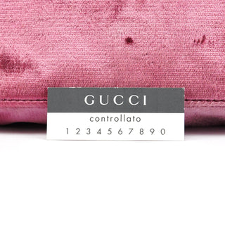 Gucci 1999 Pink Velvet Bamboo Shoulder Bag