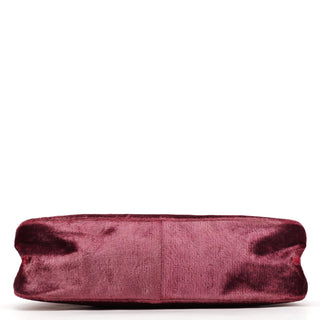 Gucci 1999 Pink Velvet Bamboo Shoulder Bag