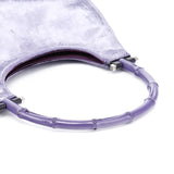 Gucci 1999 Purple Velvet Bamboo Shoulder Bag