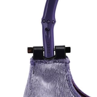 Gucci 1999 Purple Velvet Bamboo Shoulder Bag