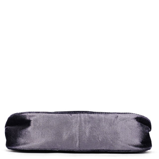 Gucci 1999 Purple Velvet Bamboo Shoulder Bag