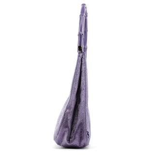 Gucci 1999 Purple Velvet Bamboo Shoulder Bag