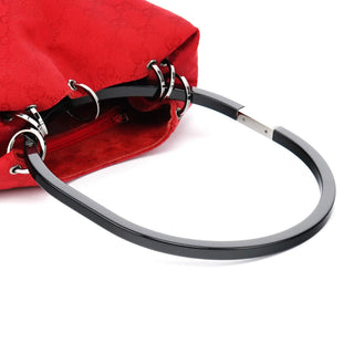 Gucci 1999 Red GG Canvas Loop Shoulder Bag