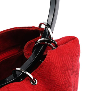 Gucci 1999 Red GG Canvas Loop Shoulder Bag