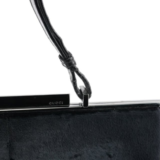 Gucci 2000 Black Velvet Clutch Shoulder Bag