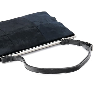 Gucci 2000 Black Velvet Clutch Shoulder Bag