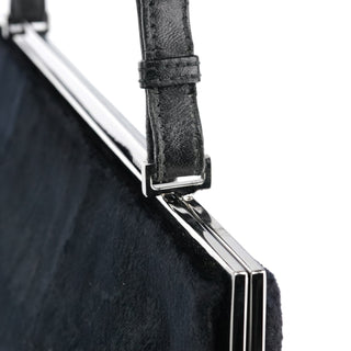 Gucci 2000 Black Velvet Clutch Shoulder Bag