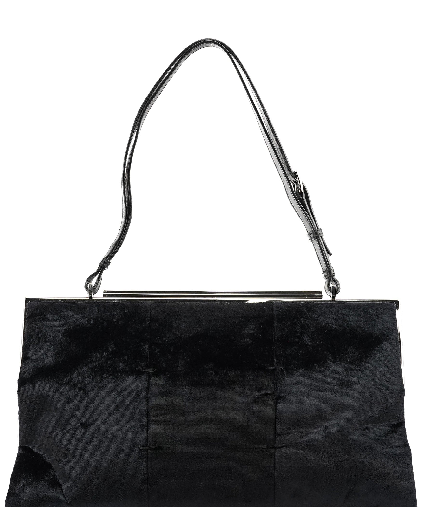 Gucci 2000 Black Velvet Clutch Shoulder Bag
