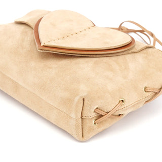 Gucci 2001 Beige Suede Heart Crossbody Bag