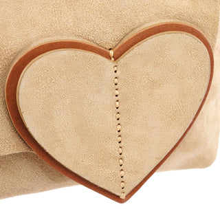 Gucci 2001 Beige Suede Heart Crossbody Bag