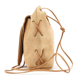 Gucci 2001 Beige Suede Heart Crossbody Bag