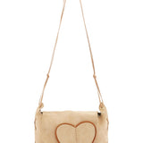 Gucci 2001 Beige Suede Heart Crossbody Bag