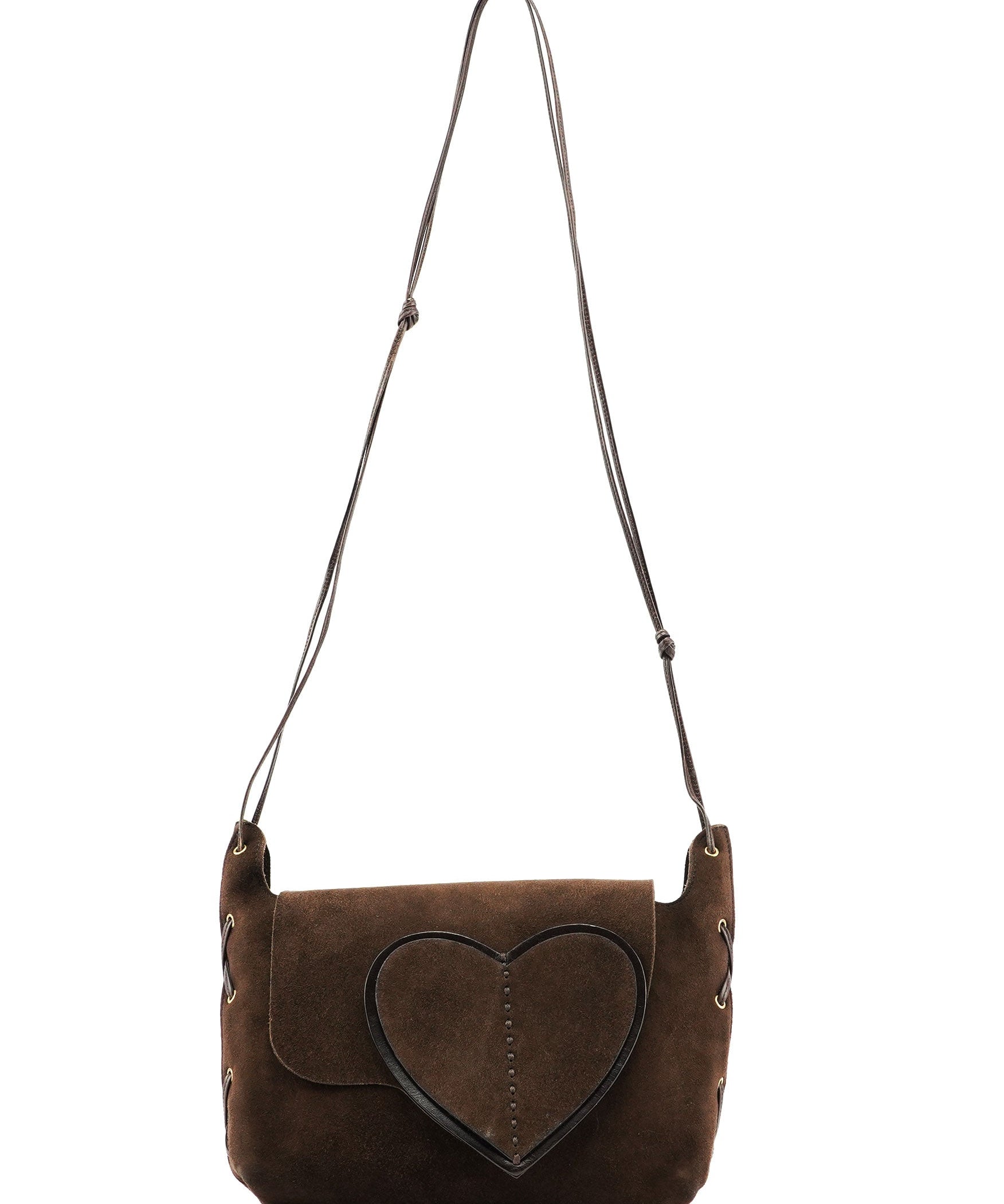 Gucci 2001 Suede Heart Shoulder Bag