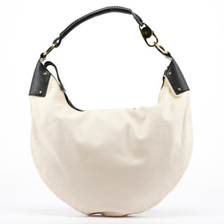 Gucci 2002 Beige Canvas Hobo Shoulder Bag