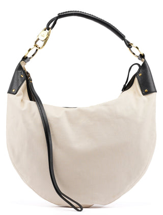 Gucci 2002 Beige Canvas Hobo Shoulder Bag