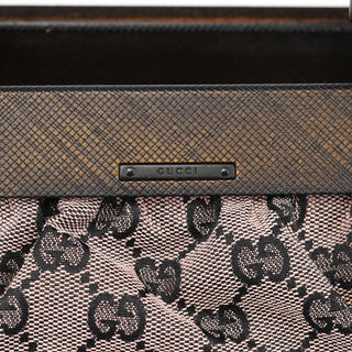 Gucci 2002 Beige GG Wood Handle Doctor Bag