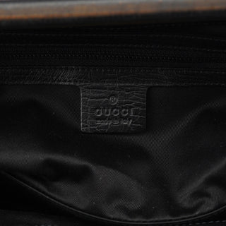 Gucci 2002 Beige GG Wood Handle Doctor Bag