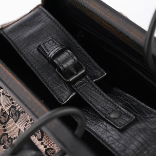 Gucci 2002 Beige GG Wood Handle Doctor Bag