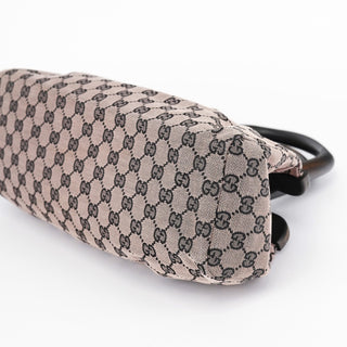 Gucci 2002 Beige GG Wood Handle Doctor Bag