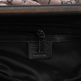 Gucci 2002 Beige GG Wood Handle Doctor Bag