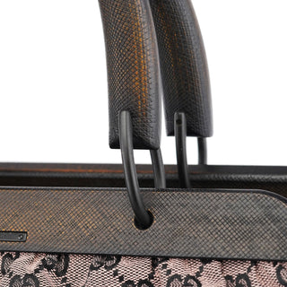 Gucci 2002 Beige GG Wood Handle Doctor Bag