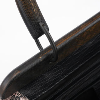 Gucci 2002 Beige GG Wood Handle Doctor Bag