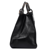 Gucci 2002 Borsa con manici in legno in pelle di vitello nera