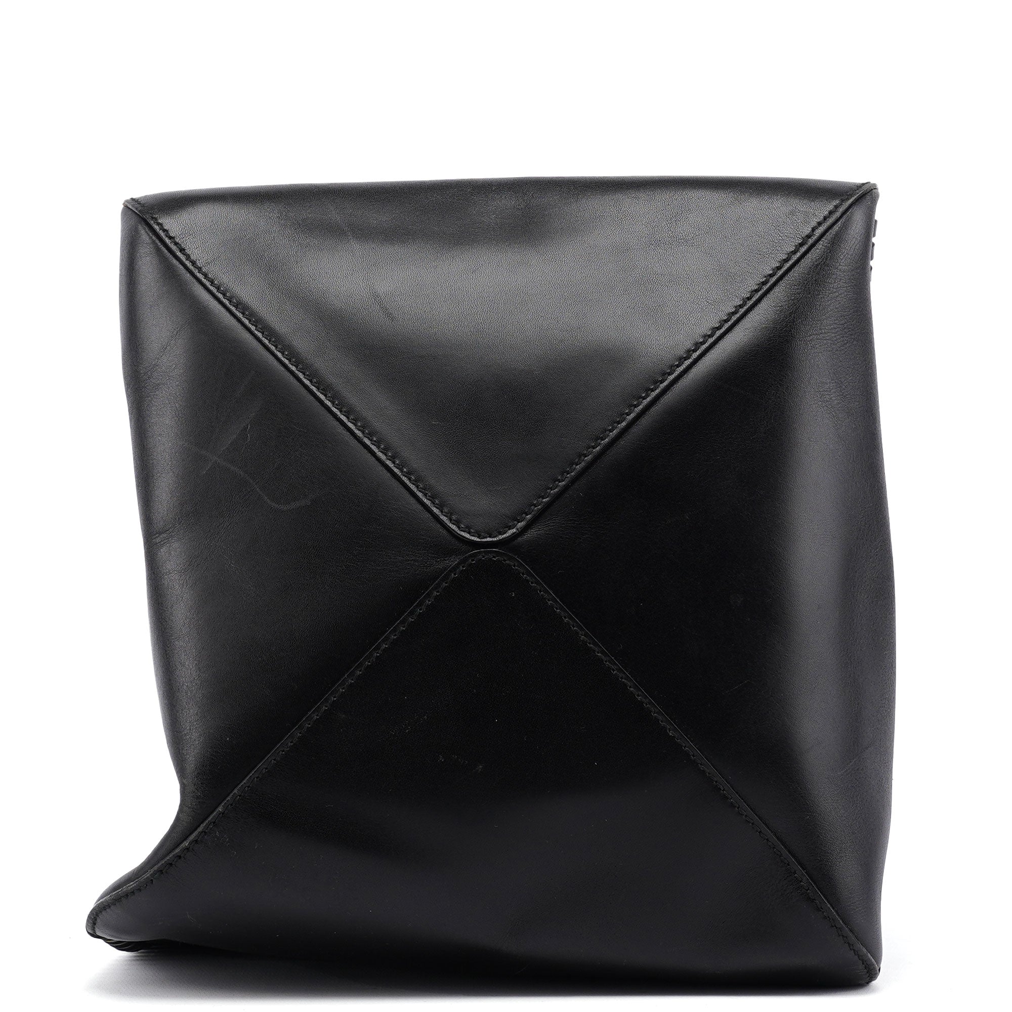 Gucci 2002 Borsa con manici in legno in pelle di vitello nera