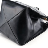 Gucci 2002 Borsa con manici in legno in pelle di vitello nera