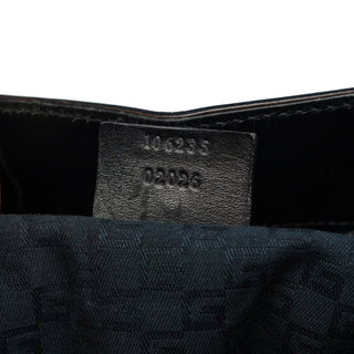 Gucci 2002 Black Calfskin Wood Handle Bag