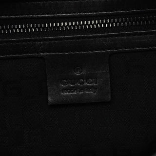 Gucci 2002 Black Canvas Wood Handle Shoulder Bag