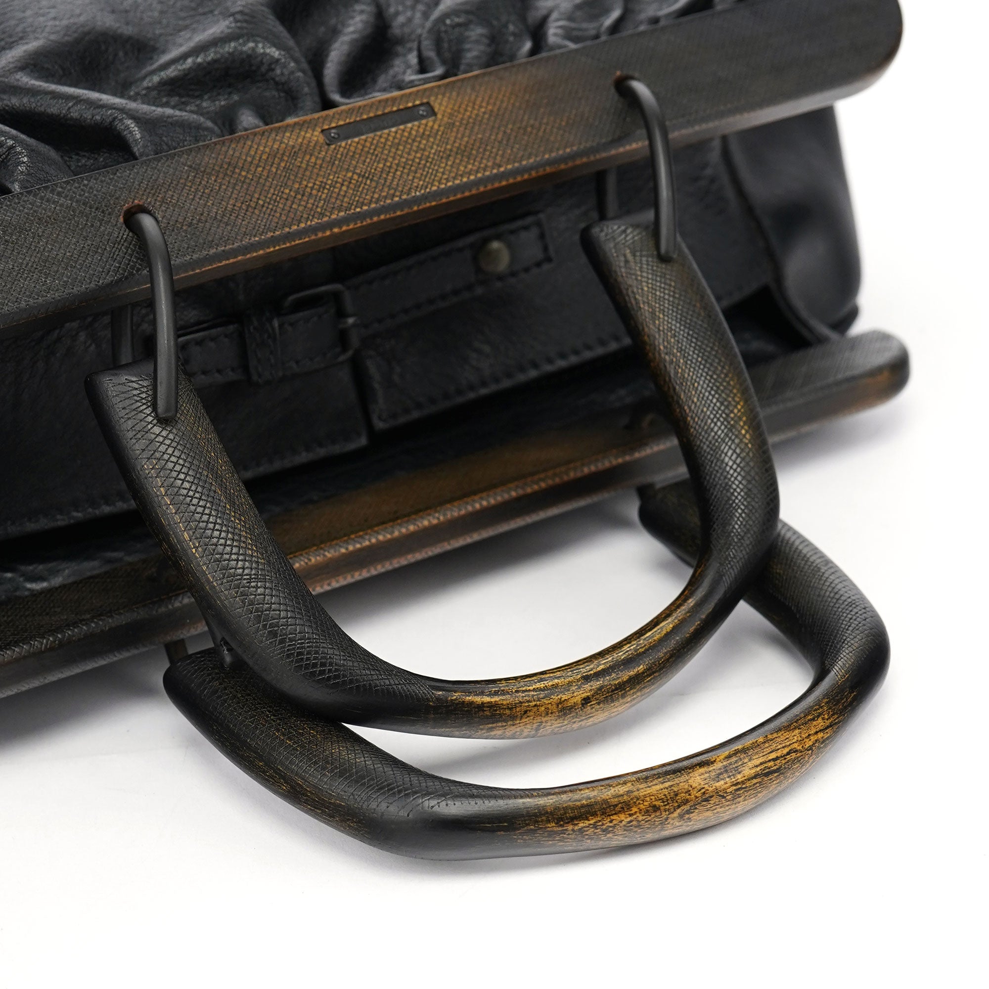 Gucci 2002 Sac Doctor de défilé en cuir noir