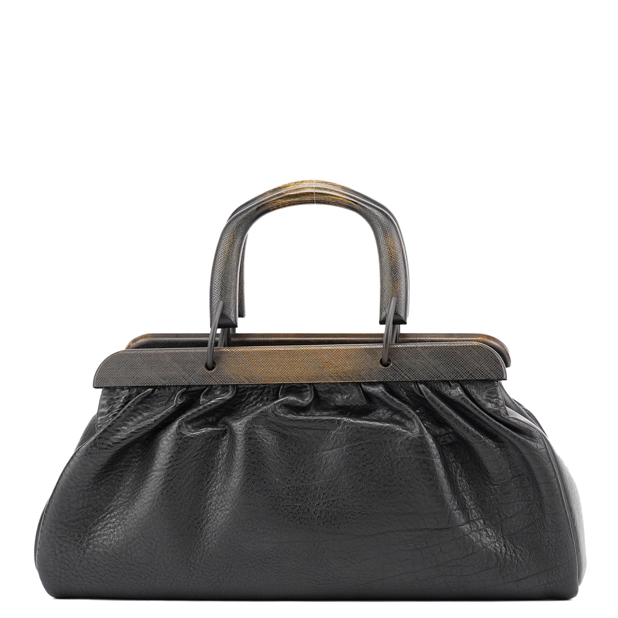 Gucci 2002 Sac Doctor de défilé en cuir noir