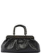 Gucci 2002 Black Leather Runway Wood Handle Bag