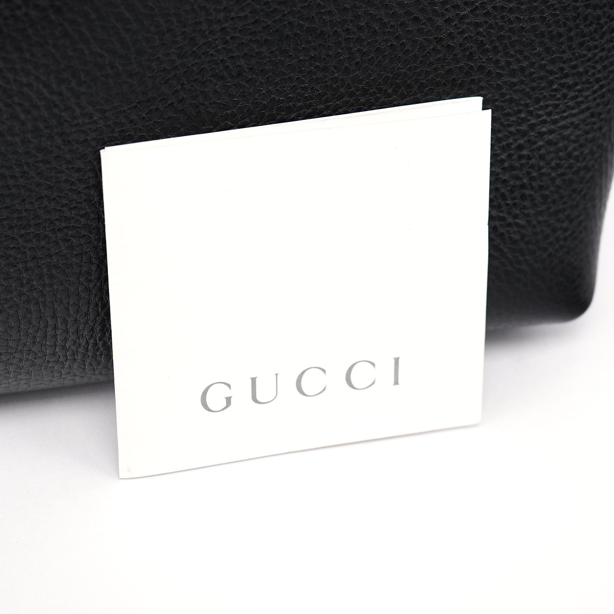 Gucci 2002 Turnlock Tote Bag aus schwarzem Leder