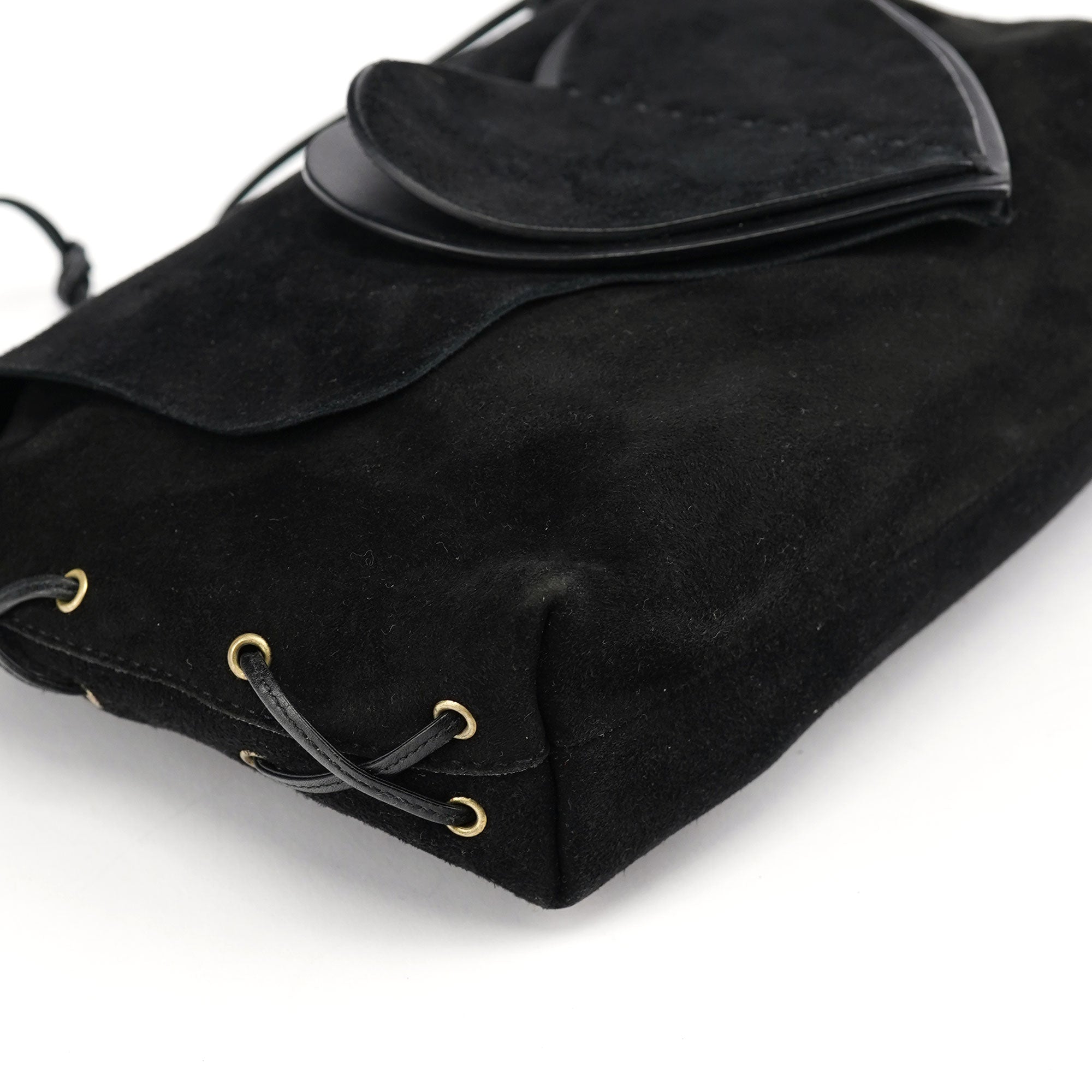 Gucci 2002 Black Suede Heart Crossbody Bag