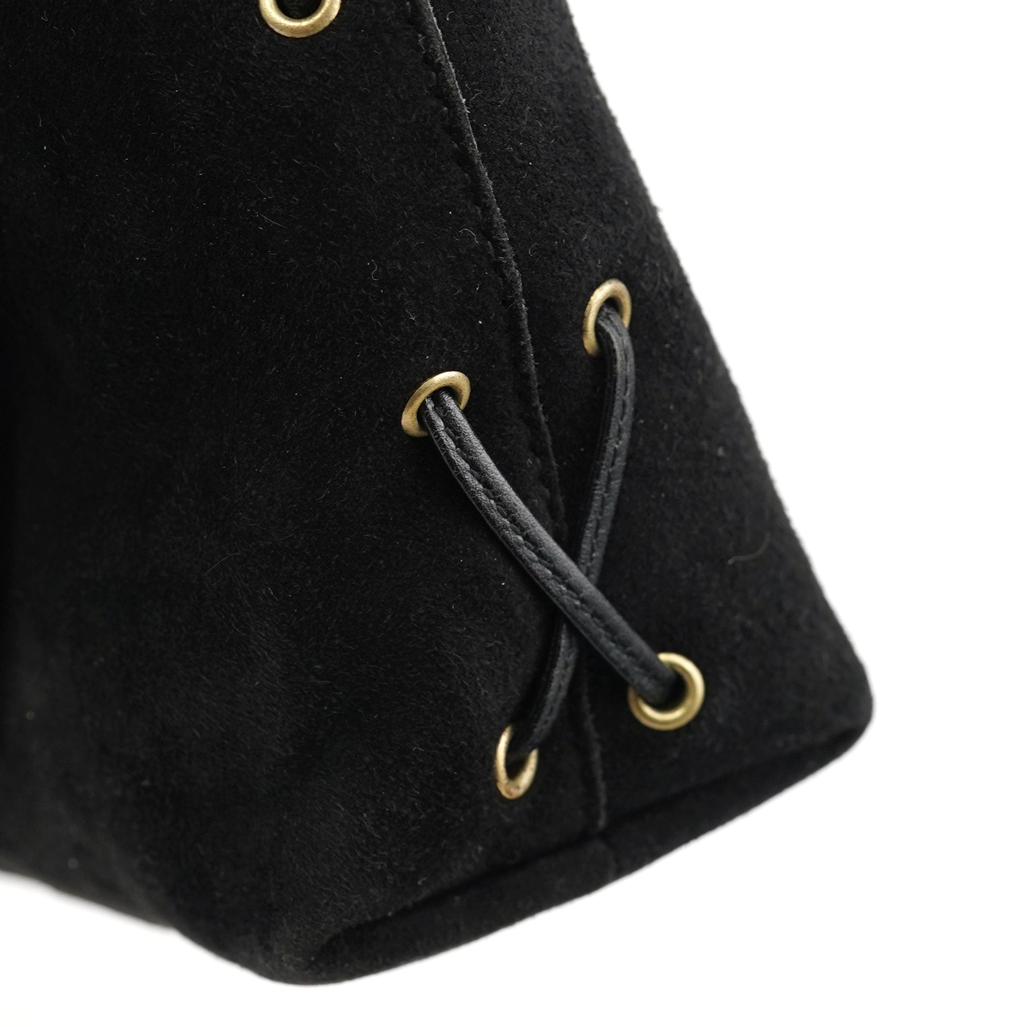 Gucci 2002 Black Suede Heart Crossbody Bag