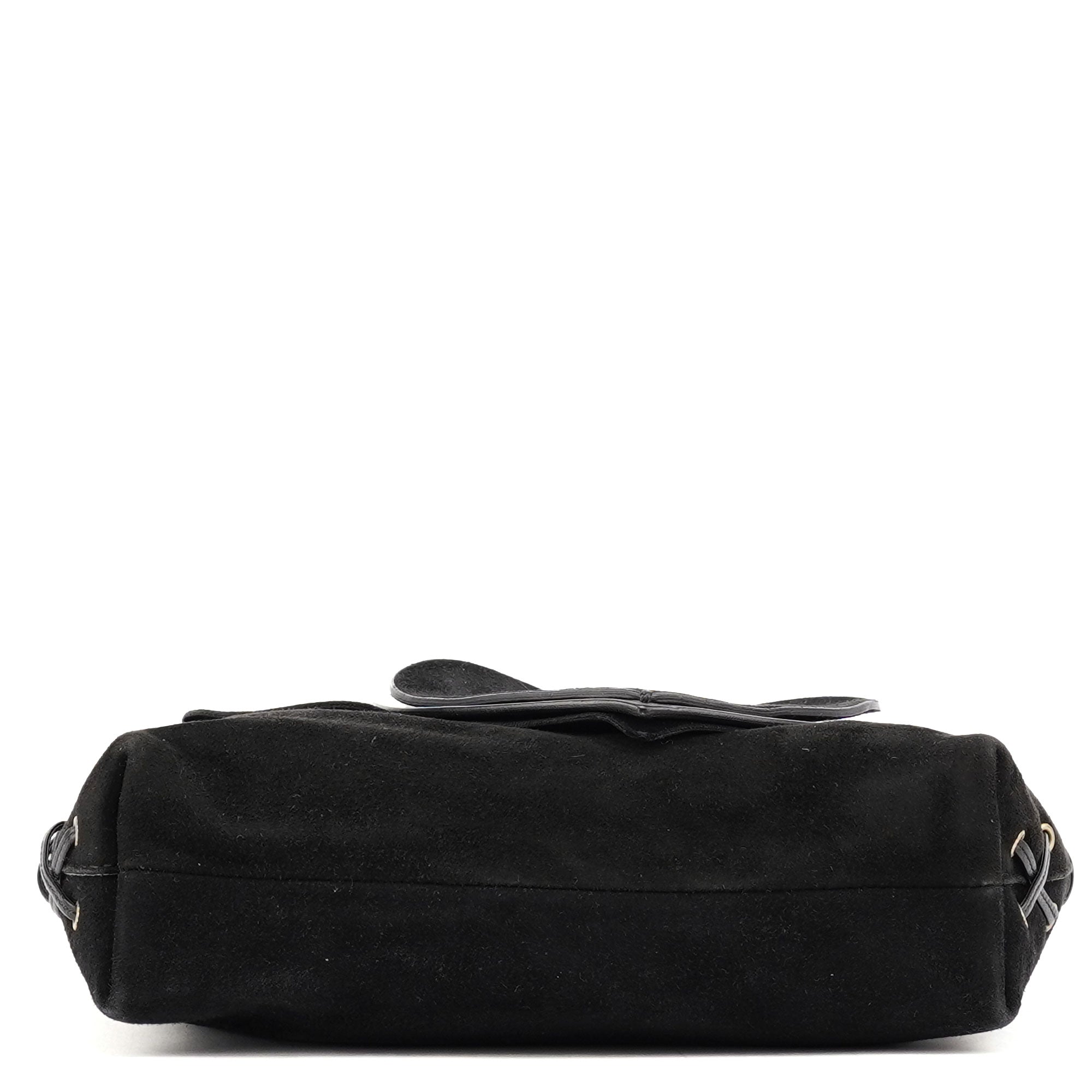Gucci 2002 Black Suede Heart Crossbody Bag