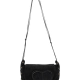 Gucci 2002 Black Suede Heart Crossbody Bag