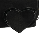Gucci 2002 Black Suede Heart Crossbody Bag