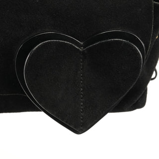 Gucci 2002 Black Suede Heart Crossbody Bag