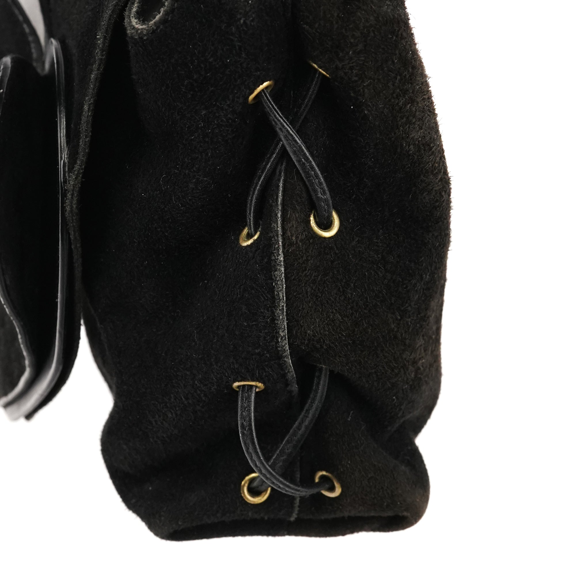 Gucci 2002 Black Suede Heart Crossbody Bag