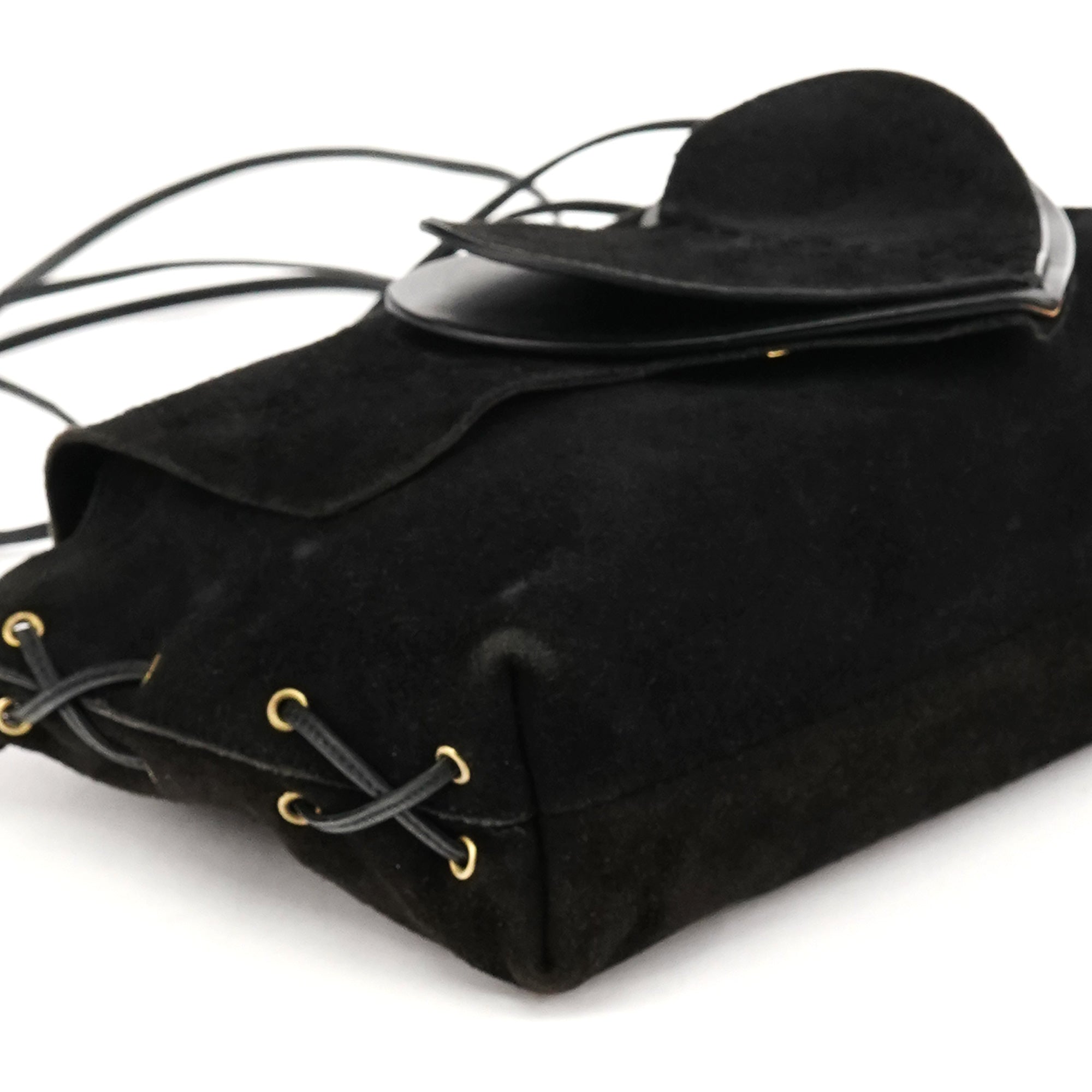 Gucci 2002 Black Suede Heart Crossbody Bag