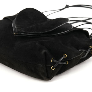 Gucci 2002 Black Suede Heart Crossbody Bag
