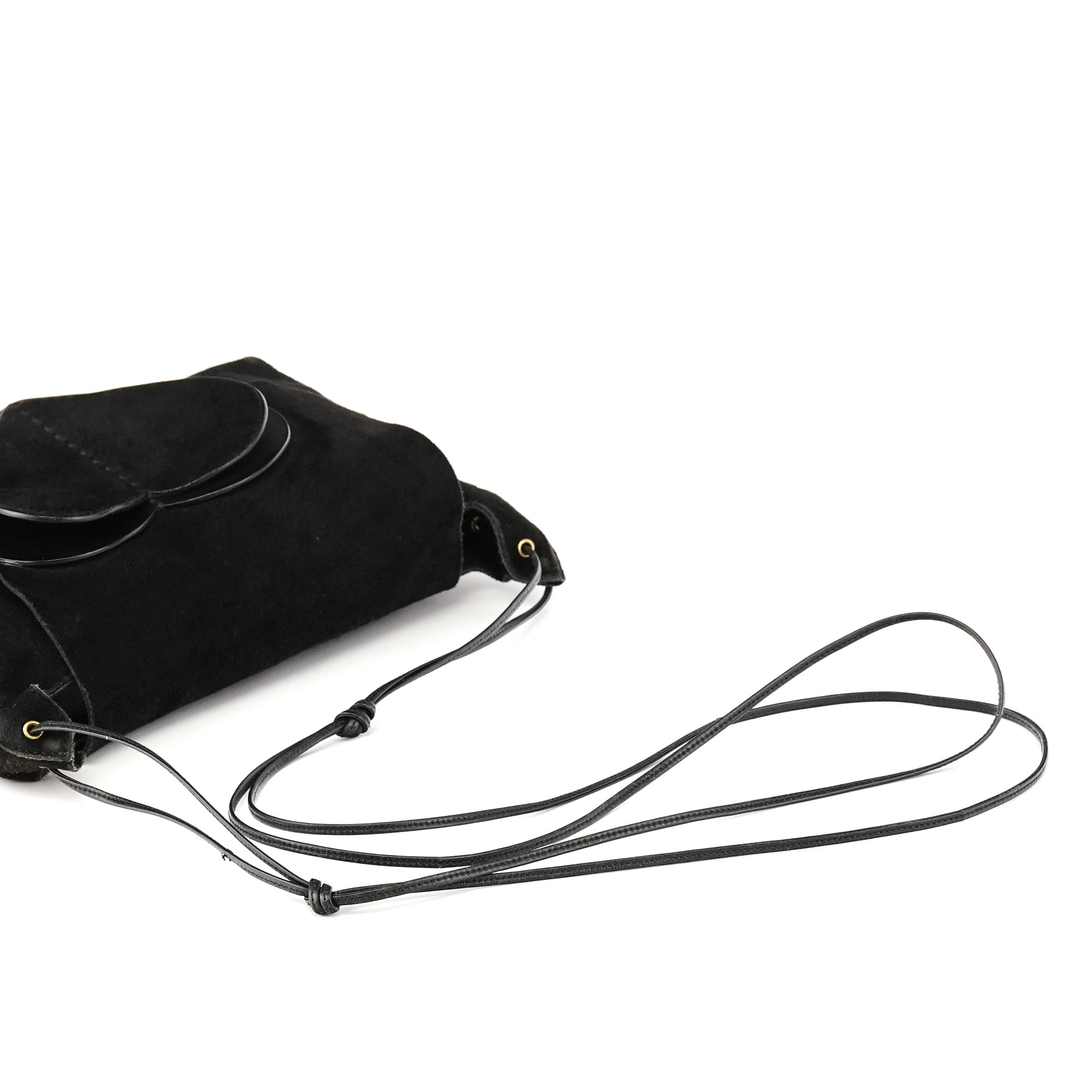 Gucci 2002 Black Suede Heart Crossbody Bag