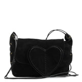 Gucci 2002 Black Suede Heart Crossbody Bag