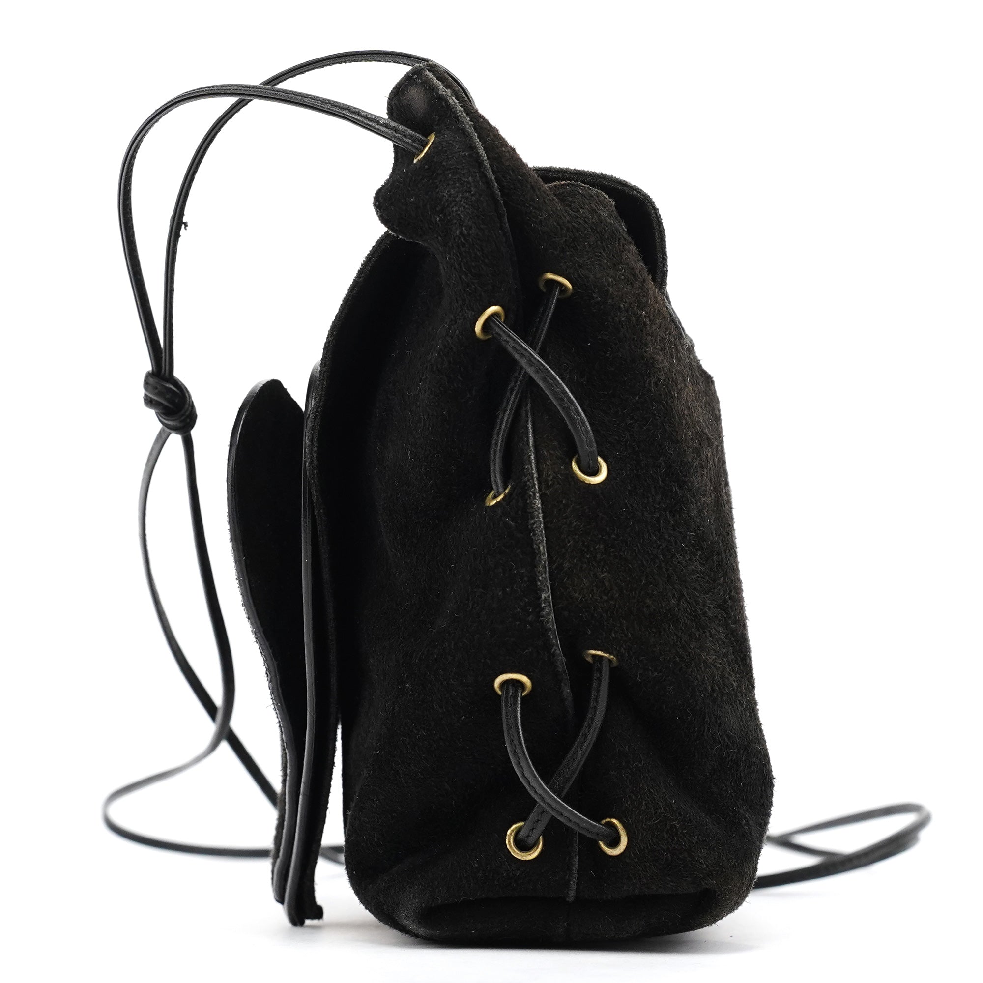 Gucci 2002 Black Suede Heart Crossbody Bag